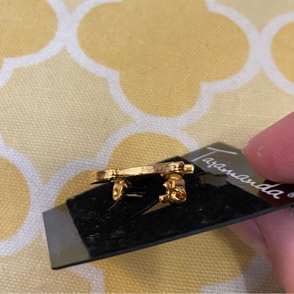 Gold M Initial Brooch with Rhinestones NWT - Picture 4 of 5